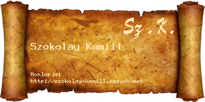 Szokolay Kamill névjegykártya